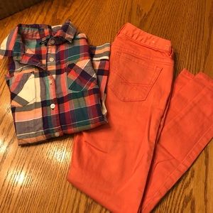 [GAP] Adorable Girls Plaid Oufit